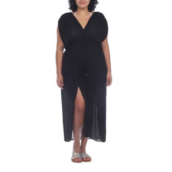 NWT Raviya Women's Raviya Front Slit Cover-up Maxi Dress Size 0X-2X $60 LLL501 - Picture 1 of 2